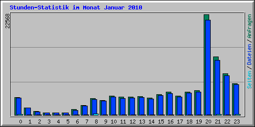 Stunden-Statistik im Monat Januar 2010